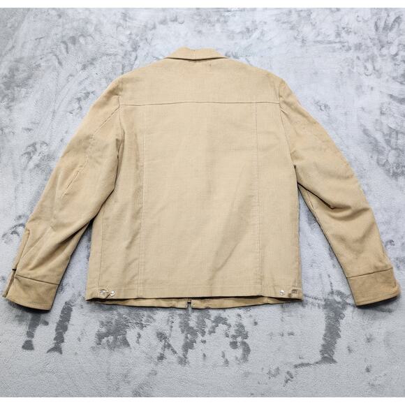 Vintage 60s Brad Whitney Jacket Mens M Tan Corduroy Zip Front Pockets Rockabilly - Picture 3 of 11